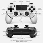 AceGamer 2 Pack for PS4 Controller. Wireless Controller for PS4/Pro/Slim/PC. with Non-Slip Grip of Both Sides and USB-C Cable! (Black and White)