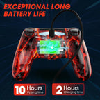 citnh Wireless Controller for PS4.compatible with ps4/slim/pro and windows pc 6-Axis Gyro/Multi Touch Pad/3.5mm Audio Jack/800mAh Battery and Speaker (Magma Red)