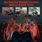 citnh Wireless Controller for PS4.compatible with ps4/slim/pro and windows pc 6-Axis Gyro/Multi Touch Pad/3.5mm Audio Jack/800mAh Battery and Speaker (Magma Red)